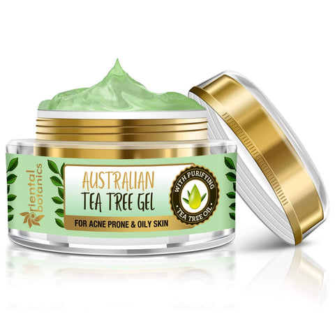 Oriental Botanics Australian Tea Tree Face Gel 50ml | Day or Night Cream For Acne Prone & Oily Skin, No SLS and Paraben (ORBOT69)