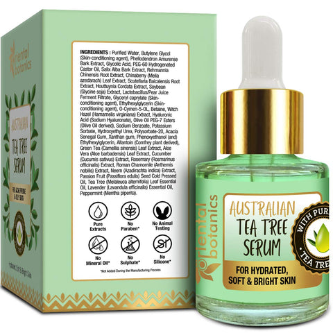 Oriental Botanics Australian Tea Tree Face Face Serum For Acne Prone & Oily Skin, No Sls, Silicone and Paraben, 20 ml (ORBOT72)