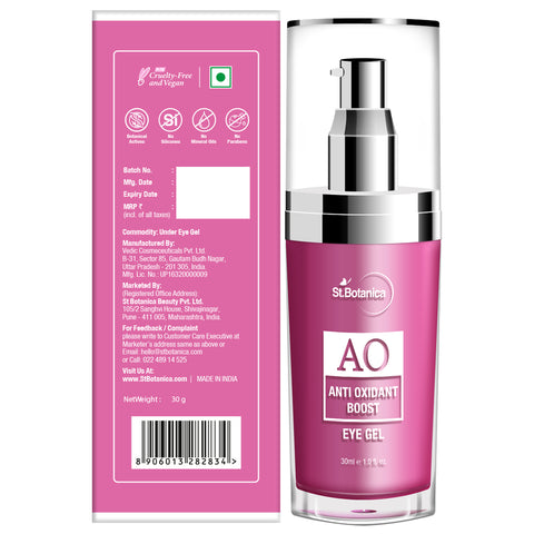 St.Botanica Anti Oxidant Boost Under Eye Gel, Anti Wrinkle, Skin Firming, Puffiness & Dark Circles, 30 ml (STBOT548)