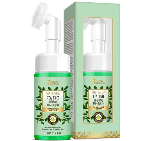 Oriental Botanics Australian Tea Tree Foaming Face Wash For Acne Prone & Oily Skin, No SLS and Paraben, 120 ml (ORBOT71)