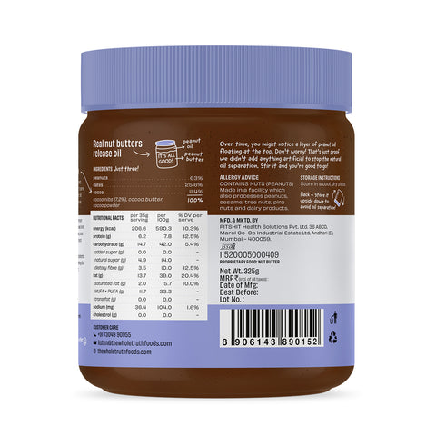 The Whole Truth - Dark Chocolate Peanut Butter | Crunchy | No Added Sugar | High Protein | No Artificial Sweeteners | No Palm Oil | Gluten Free | No Preservatives | 100% natural protein source