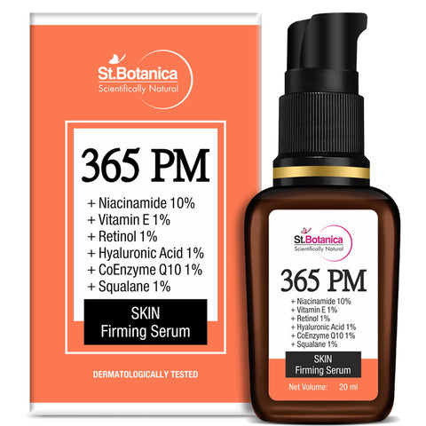 St.Botanica 365 PM + Niacinamide 10% + Vitamin E 1% + Retinol 1% + Hyaluronic Acid 1% + CoEnzyme Q10 1% + Squalane 1% Skin Firming Serum, 20ml