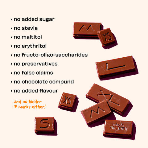 The Whole Truth Dark Chocolate - Orange (Pack of 3 x80g) No Added Sugar, Sweetened Only with Dates (71% Cocoa 29% Dates with a dash of Orange Oil), Bean to Bar, Portion Controlled