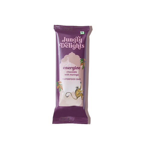 Jungly Delights Energy Bar | Chocolate with Moringa| Energize Superfood | 5NX38g