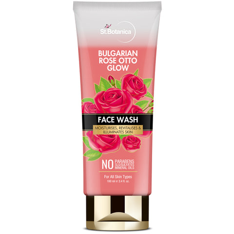 St.Botanica Bulgarian Rose Otto Glow Face Wash Brightening, Moisturizes, Revitalises & Illuminates Skin No Paraben & Sls, 100 ml (STBOT682)