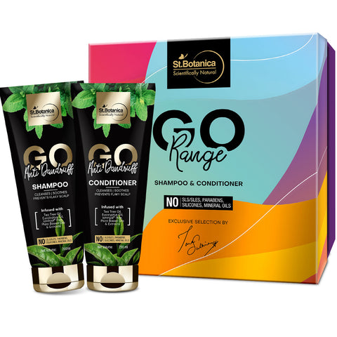 St.Botanica Go Anti Dandruff Shampoo + Conditioner, 200ml Each, No SLS/Sulphate, Paraben, Silicones, Colors