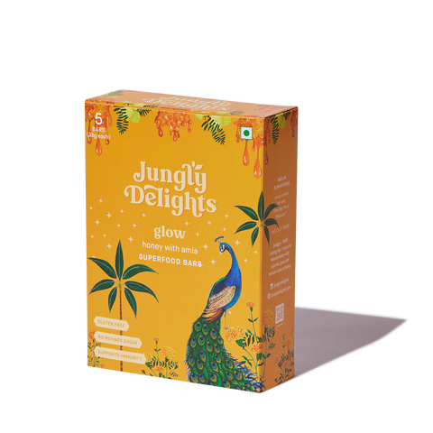 Jungly Delights Energy Bar | Honey with Amla |Glow Superfood | 5NX38g