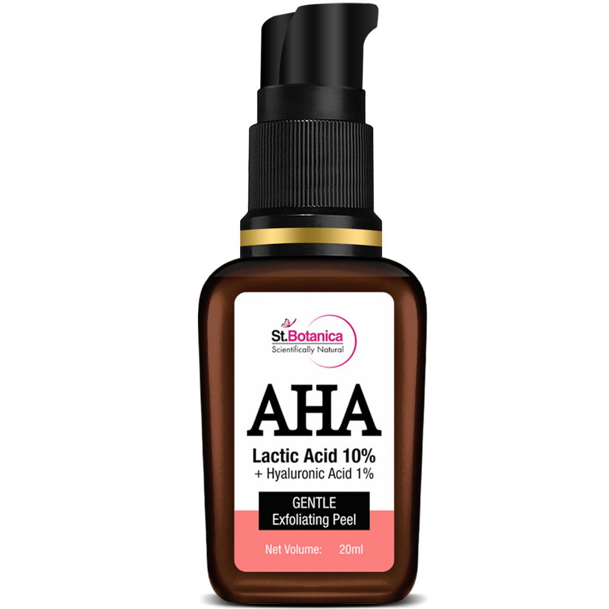 St.Botanica AHA Lactic Acid 10% & Hyaluronic Acid 1% Gentle Exfoliating Skin Peel, 20 ml