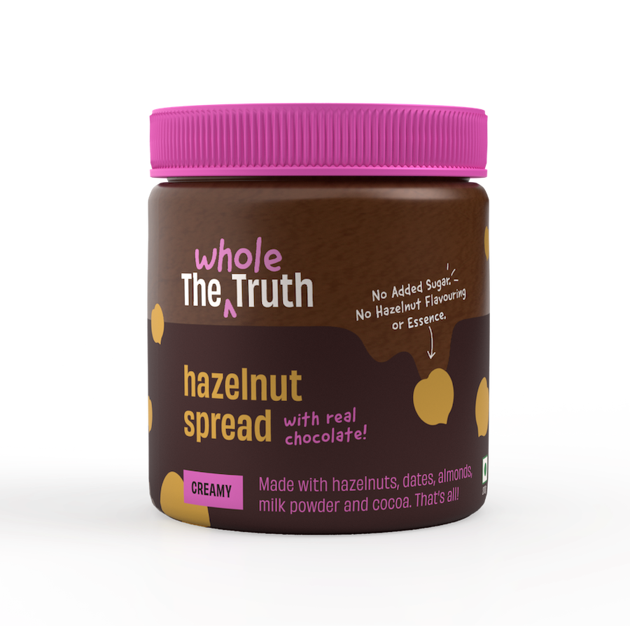 The Whole Truth - Hazelnut Spread - Creamy - 200g - No Added Sugar - No Palm Oil - No Preservatives - No Artificial Flavour