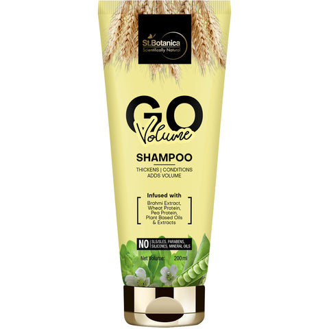 St.Botanica Go Volume Hair Shampoo - With Brahmi Extract, Wheat Protein, Pea Protein, No Sls/ Sulphate, Paraben, Silicones, Colors, 200 ml