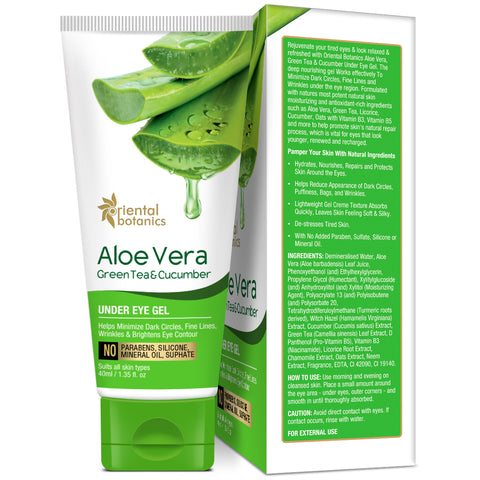 Oriental Botanics Aloe Vera, Green Tea & Cucumber Under Eye Gel, 40 ml (ORBOT56)