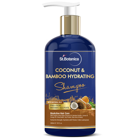 St.Botanica Coconut Oil & Bamboo Hair Strengthening Shampoo - 300ml - No Sulphate, No Parabens, No Silicon