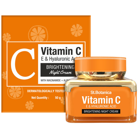 St.Botanica Vitamin C, E & Hyaluronic Acid Brightening Night Cream (With Science + Botanical Actives), 50g (STBOT537)