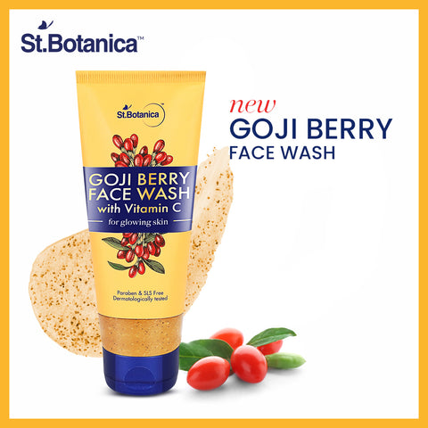 St.Botanica Goji Berry Face Wash, 100ml with Goji Berry, Vitamin C & Dragonfruit | For Clear, Even-Toned Skin | Paraben Free, Cruelty Free & Vegan