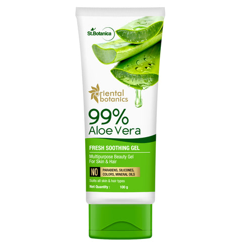 Oriental Botanics 99% Aloe Vera Gel - Multipurpose Beauty Gel for For Skin & Hair, 100 ml (ORBOT51)