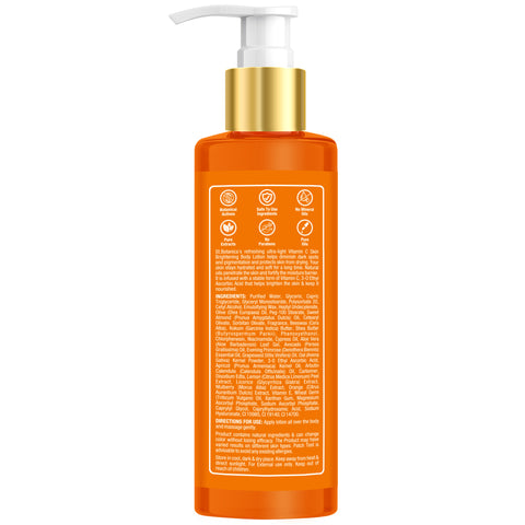 St.Botanica Vitamin C Skin Brightening Body Lotion, with Vitamin C, E, Hyaluronic Acid and Pure Nourishing Oils, (200 ml, Normal Skin)