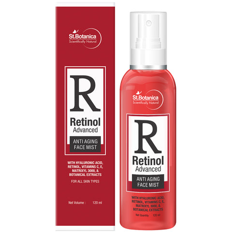 St.Botanica Retinol Advanced Anti Aging Face Mist - With Hyaluronic Acid, Vitamin C, E, Matrixyl 3000 & Botanical Extracts, 120 ml (STBOT588)