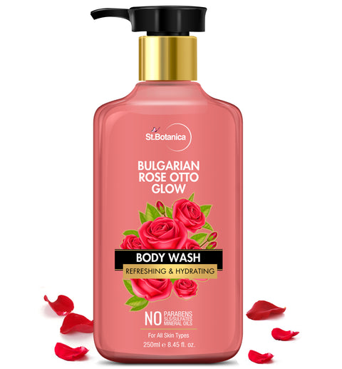 St.Botanica Bulgarian Rose Otto Glow Body Wash Refreshing & Hydrating No Paraben & Sls, 250 ml (STBOT678)