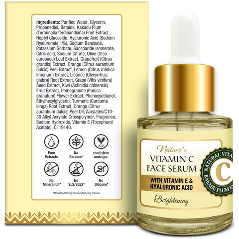 Oriental Botanics Nature's Vitamin C Brightening Face Serum With Vitamin E and Hyaluronic Acid - With Kakadu Plum, 20 ml