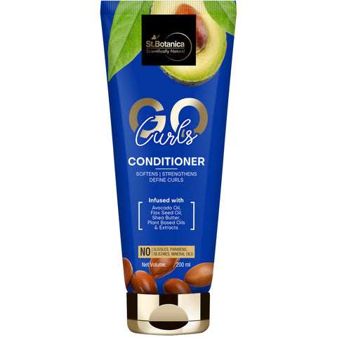 St.Botanica Go Curl Shampoo + Conditioner For Curly Hair, 200ml Each, No SLS/Sulphate, Paraben, Silicones, Colors