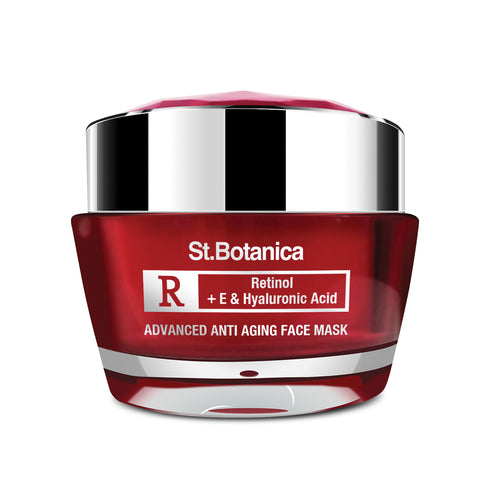 St.Botanica Retinol Advanced Anti Aging Face Mask, with Retinol, Hyaluronic Acid, Vitamin C and Botanical Extracts to remove wrinkles, 50 g