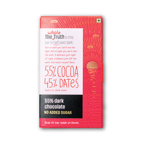 The Whole Truth - Dark Chocolate Combo | 55% Dark Chocolate | Pack of 3 | 160 g | No Added Sugar | Bean to Bar | Vegan