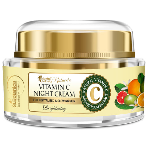 Oriental Botanics Nature's Vitamin C Brightening Face Night Cream - With Kakadu Plum - For Revitalized and Glowing Skin, 50 g