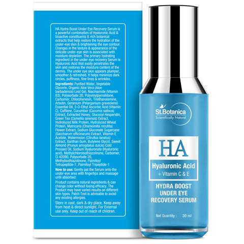 St.Botanica Hyaluronic Acid Hydra Boost Under Eye Recovery Serum - For Dark Circles, Puffiness & Wrinkle, 30 ml