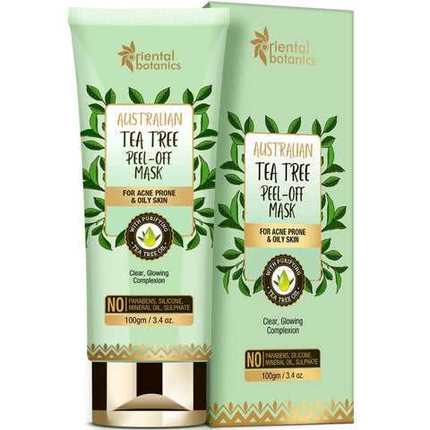 Oriental Botanics Australian Tea Tree Peel Off Mask For Acne Prone & Oily Skin, No Sls and Paraben, 100 g (ORBOT66)