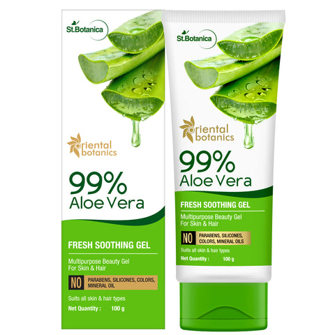 Oriental Botanics 99% Aloe Vera Gel - Multipurpose Beauty Gel for For Skin & Hair, 100 ml (ORBOT51)