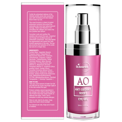 St.Botanica Anti Oxidant Boost Under Eye Gel, Anti Wrinkle, Skin Firming, Puffiness & Dark Circles, 30 ml (STBOT548)