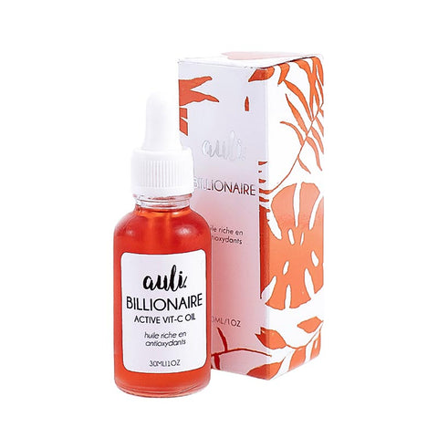 Auli Billionaire Vitamin C and Turmeric Facial Oil for all skin types, helps in moisturising dry flaky skin and repairs damaged skin - 30ML