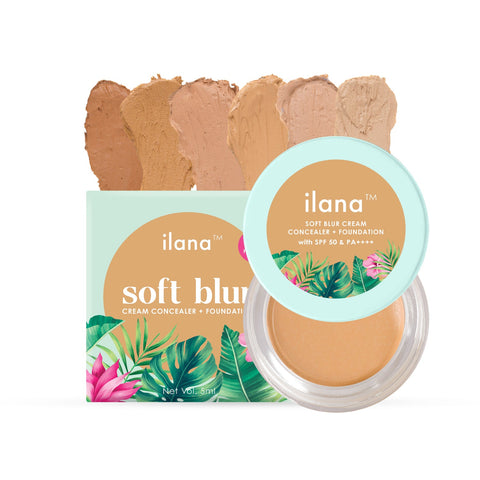 Ilana Soft Blur Cream Concealer & Foundation with SPF 50 I Shade - Sun's Out | 5 ml