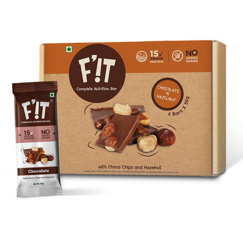 FiT Nutrition 15g Whey Protein Bar | Chocolate with Hazelnut | Pack of 6 x 50g