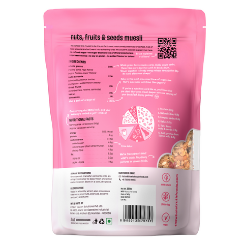 The Whole Truth - Breakfast Muesli - Nuts, Fruits and Seeds| Healthy Breakfast | Vegan | Dairy-free | No Artificial Sweeteners | No Added Flavours | No Gluten or Soy | Nutritious Snack