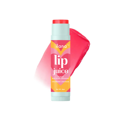 ilana - Lip Juice - Hydrating and plumping vegan tinted lip balm with plant ceramides - 14 hr hydration - Strawberry Lemonade - 4gm