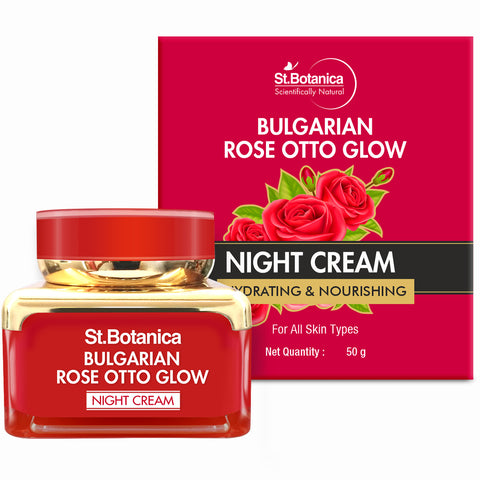 St.Botanica Bulgarian Rose Otto Glow Night Cream Brightening, Hydrating & Nourishing, 50 g (STBOT684)