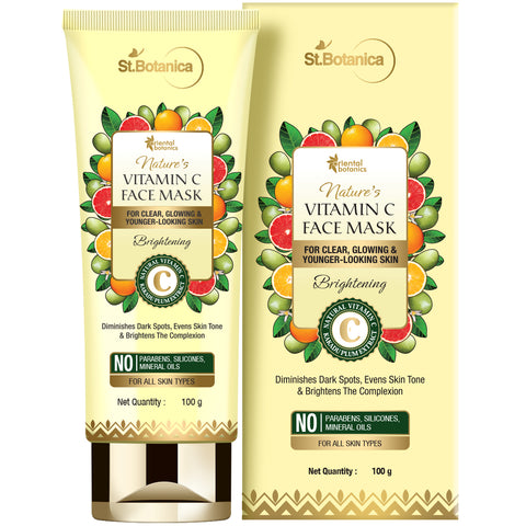 Oriental Botanics Nature's Vitamin C Brightening Face Mask - With Kakadu Plum - For Bright, Glowing and Younger Looking Skin - No Parabens, Silicone, Mineral Oils, 100 g