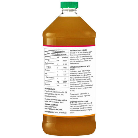 St.Botanica Apple Cider Vinegar with Mother Vinegar and Honey - 500 ml