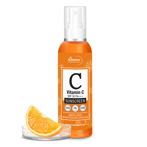 St.Botanica Vitamin C SPF 30 Pa+++ Sunscreen Oil Mineral Based and Water Resistant, UVA and UVB Protection, 120 ml