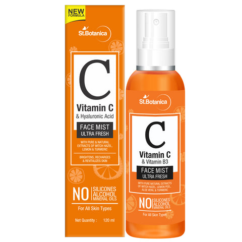 St.Botanica Vitamin C & B3 Face Mist, Ultra Fresh - Refreshes & Enhances Natural Radiance, 120 ml