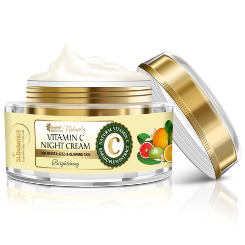 Oriental Botanics Nature's Vitamin C Brightening Face Night Cream - With Kakadu Plum - For Revitalized and Glowing Skin, 50 g