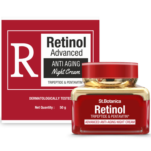 St.Botanica Retinol Advanced Anti Aging Night Cream - With Retinol, Vitamin C & Botanical Extracts - Wakeup To Intensly Moisturized Younger Looking Skin, 50 g (STBOT590)