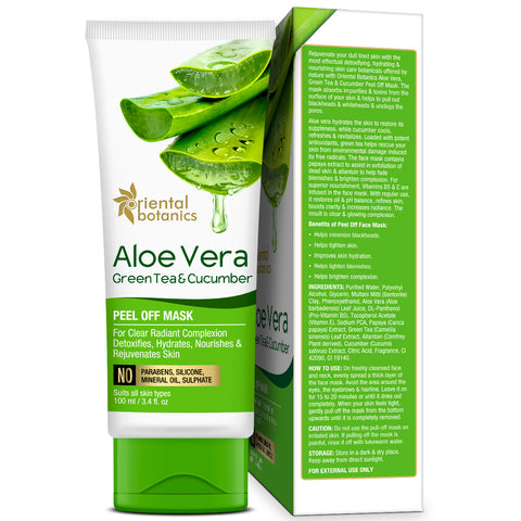 Oriental Botanics Aloe Vera, Green Tea & Cucumber Peel Off Mask, 100 ml