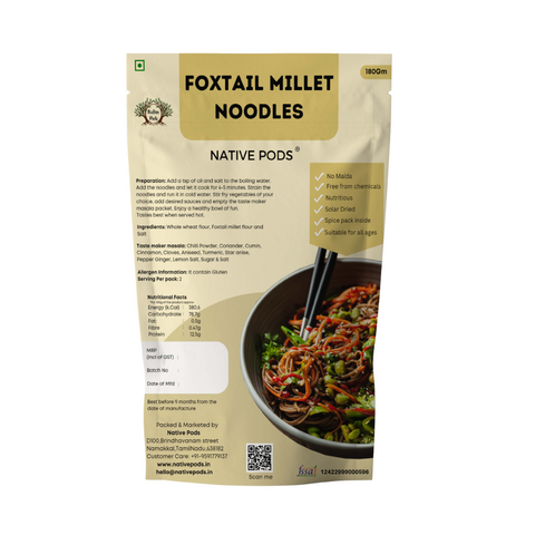 Native Pods Foxtail Millet Noodles | Not Fried | No MSG | No Maida