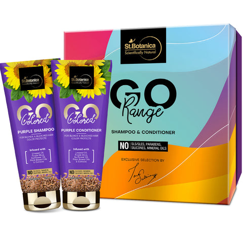 St.Botanica Go Colored Purple Shampoo + Conditioner, 200ml Each, No SLS/Sulphate, Paraben, Silicones, Colors