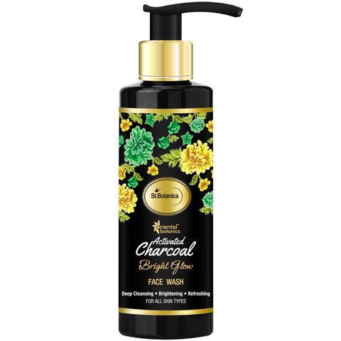 Oriental Botanics Activated Charcoal Bright Glow Face Wash - No Parabens, Sulphate, Silicones, 200ml