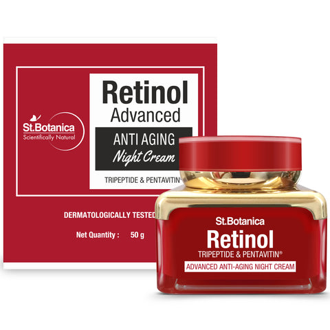 St.Botanica Retinol Advanced Anti Aging Night Cream - With Retinol, Vitamin C & Botanical Extracts - Wakeup To Intensly Moisturized Younger Looking Skin, 50 g (STBOT590)