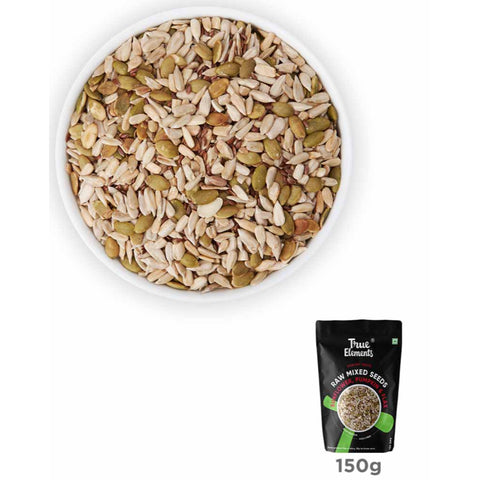 True Elements Raw Sunflower Pumpkin And Flax Seeds 150gm