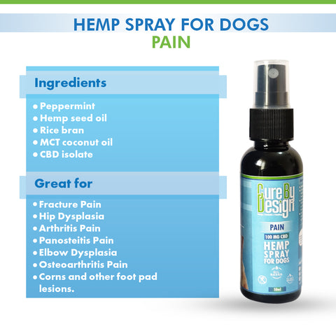 Cure By Design Hemp Spray for Pets - Pain